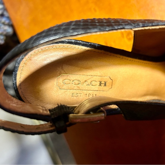 Coach "Brina" Snakeskin Peep-Toe Slingbacks Women’s Size 8 - Picture 8 of 12